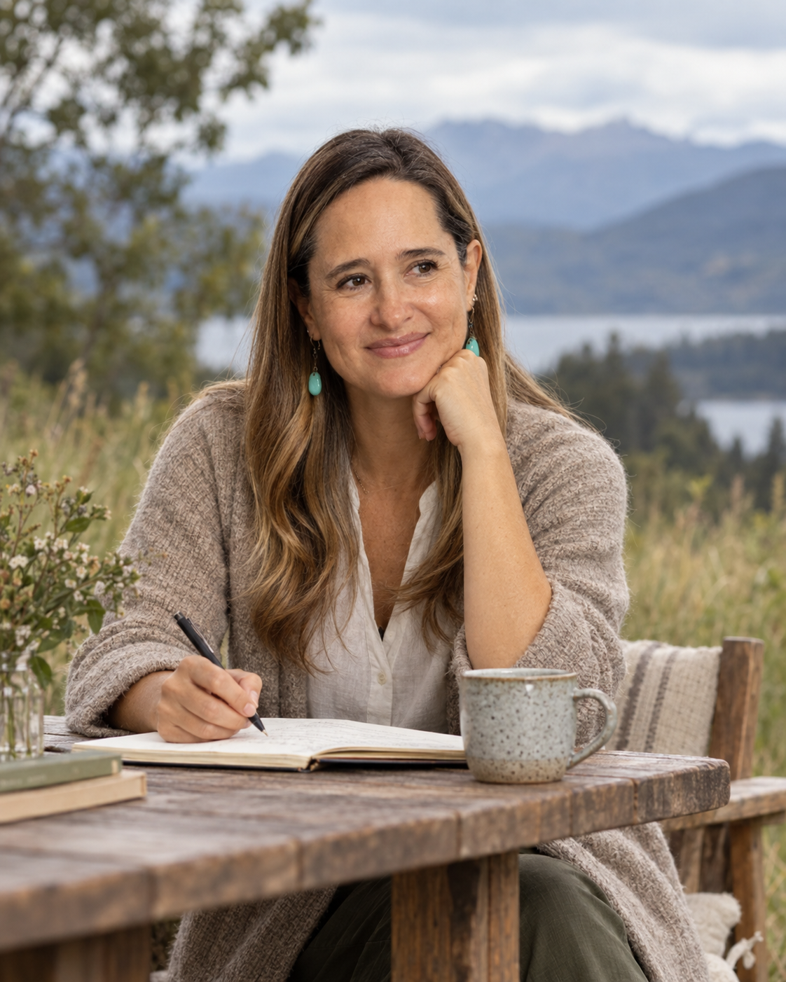 Inés preparando un proceso de integración en la naturaleza